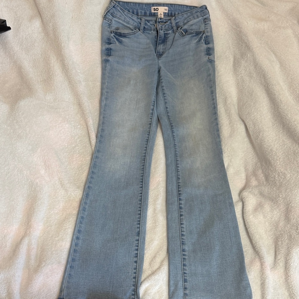 SO Women's Light Blue Boot Cut Jeans